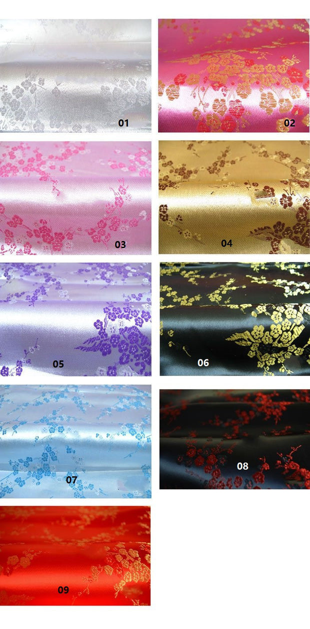 Cosrea Cosplay material Brocade Plum Blossom Silk Satin Material