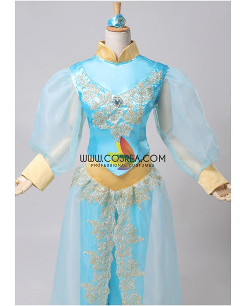 strapless open back dress Princess Jasmine Pink Satin Live Action Movie Cosplay Costume main image 1