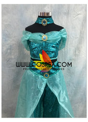 Cosrea Disney Aladdin Princess Jasmine Sequin Green Children Size Cosplay Costume