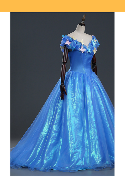 Princess Cinderella Live Action Glass Tulle Cosplay Costume Without Boning / Concealed Zipper