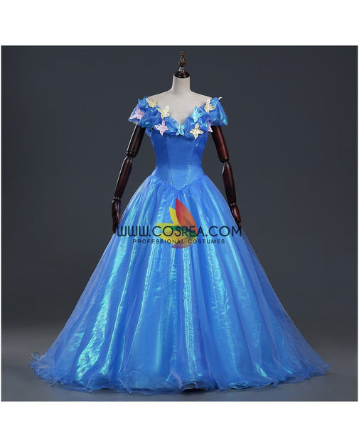 disney princess cinderella dress Princess Cinderella Live Action Glass Tulle Cosplay Costume
