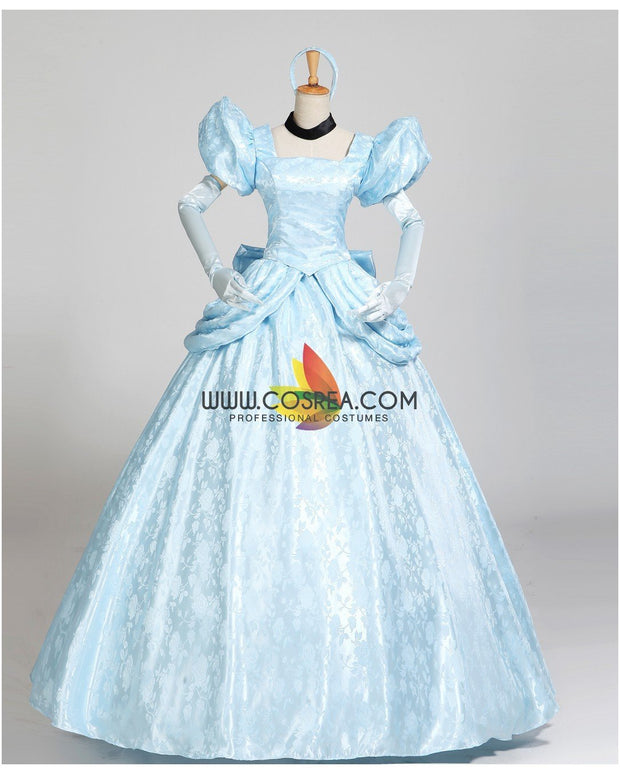 Princess Cinderella Park Inspired Brocade Satin Cosplay Costume