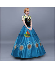 Frozen Fever Anna Embroidered Cosplay Costume