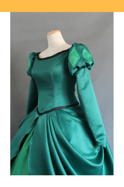 Princess Ariel Classic Green Satin Little Mermaid Cosplay Costume With Boning / Traditional Lace Tie