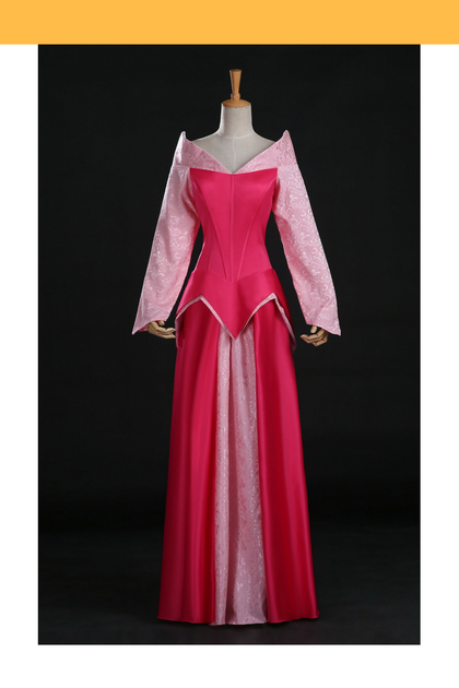 Princess Aurora Park Inspired Brocade Satin Sleeping Beauty Cosplay Costume With Boning / Concealed Zipper Princess Aurora Park Inspired Brocade Satin Sleeping Beauty Cosplay Costume With Boning / Concealed Zipper