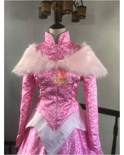 Cosrea Disney Sleeping Beauty Aurora Park Inspired Winter Cosplay Costume