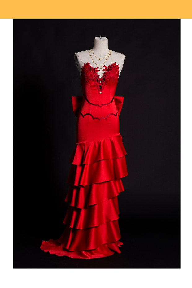Cosrea Games Final Fantasy 7 Remake Aerith HoneyBee Red Dress Cosplay Costume