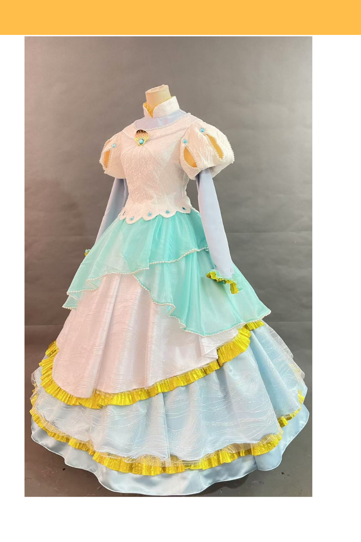 Ariel Inspired Long-Sleeve Matte Satin Cosplay Costume