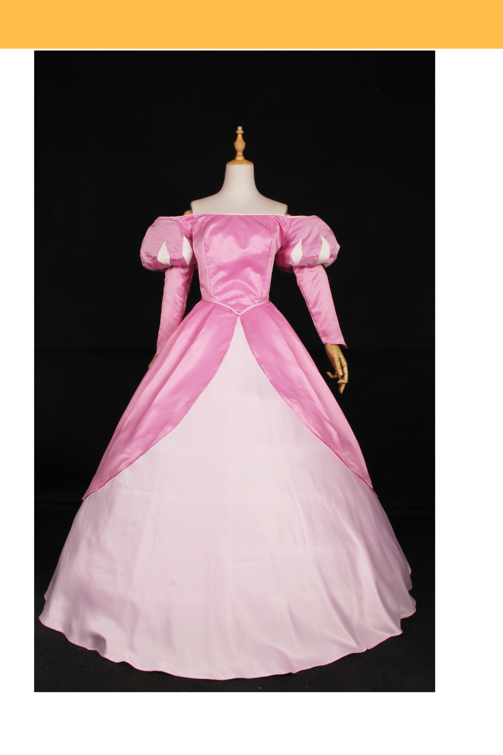 Ariel Inspired Low Collar Puffy Sleeve Dress Cosplay Costume