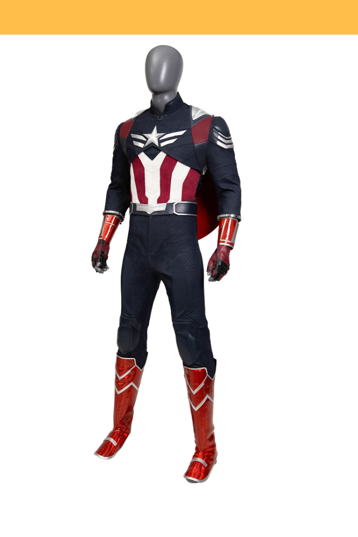 Captain America Brave New World Navy Blue Version Cosplay Costume