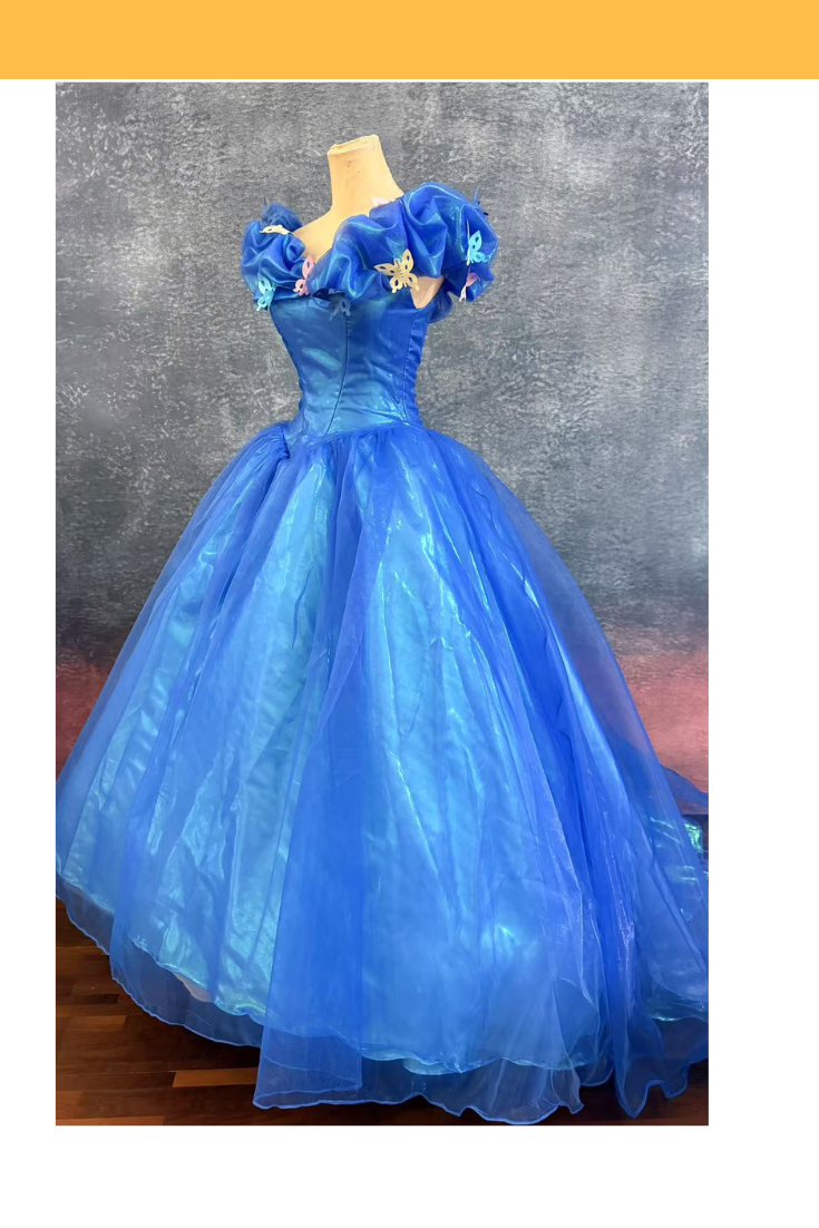 Cinderella Inspired Live-Action Layered Organza Gown Cosplay Costume