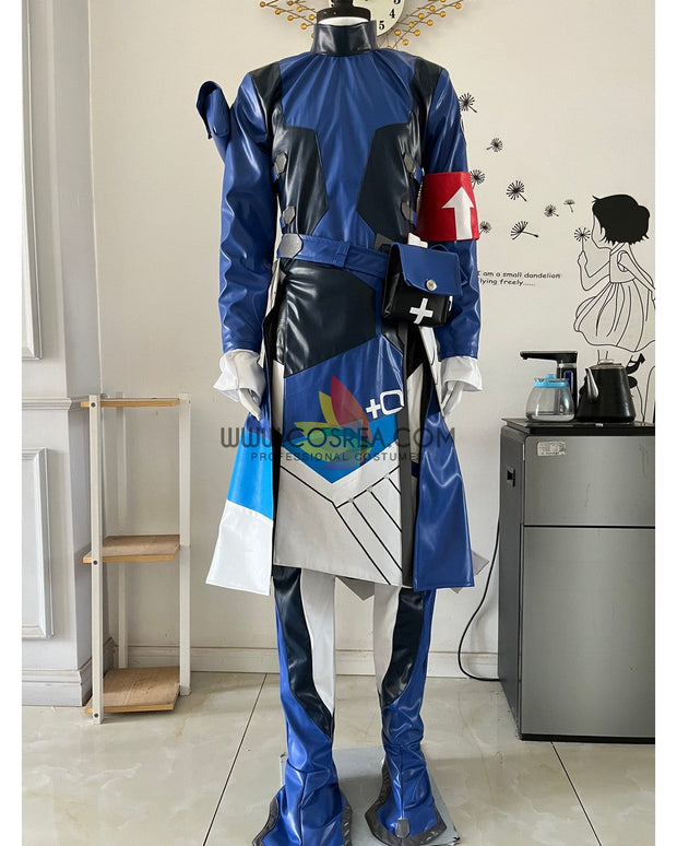 Cosrea A-E Overwatch Mercy Combat Medic PU Leather Cosplay Costume
