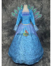 Cosrea Disney Barbie Blue Satin Cosplay Costume