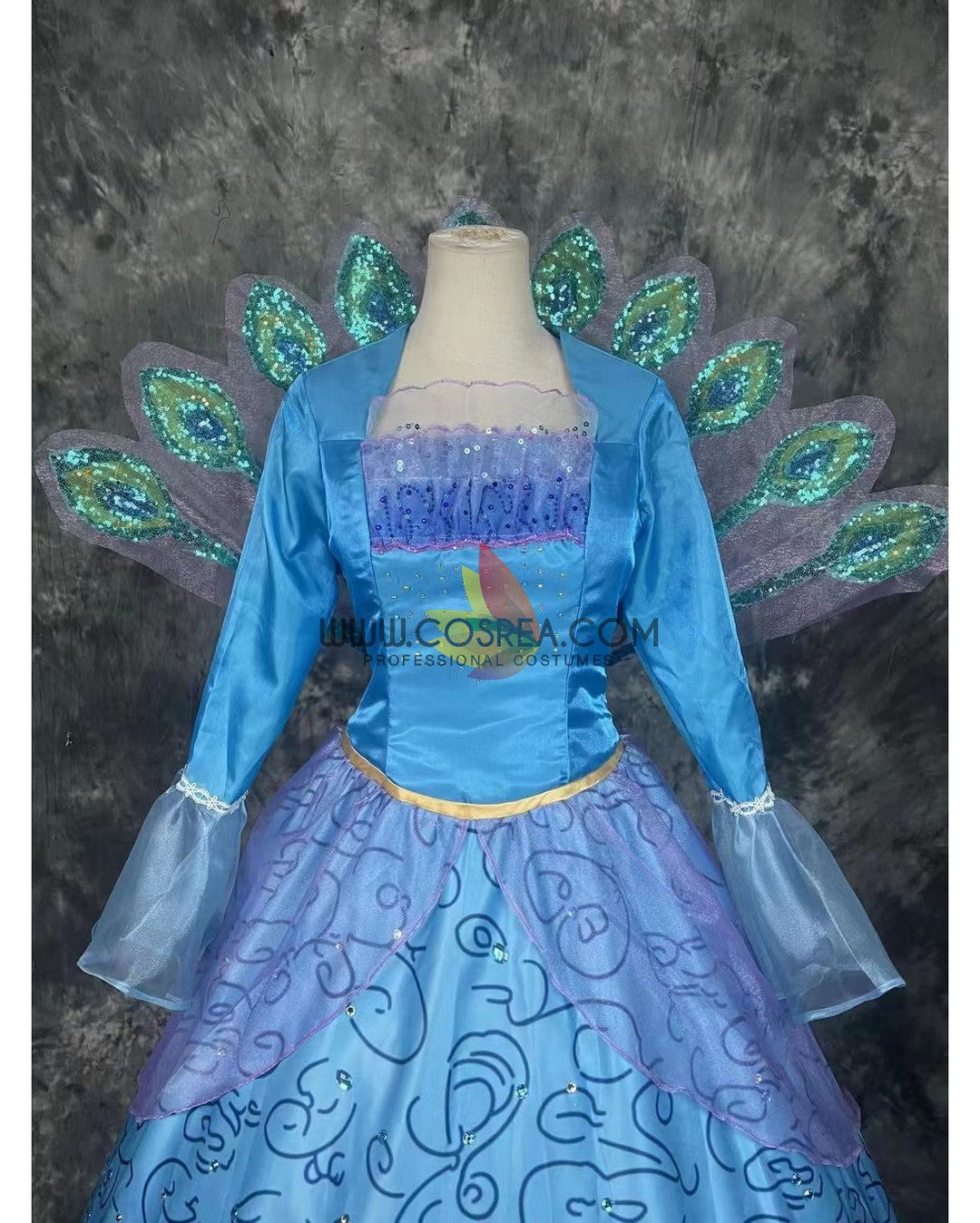 Barbie Blue Satin Cosplay Costume Without Boning / Traditional Lace Tie