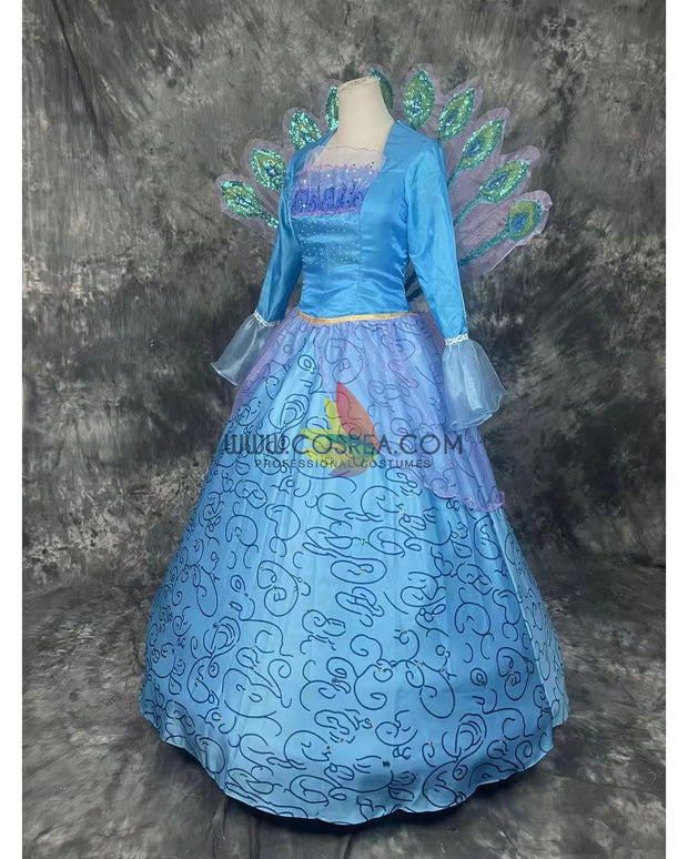 Cosrea Disney Barbie Blue Satin Cosplay Costume