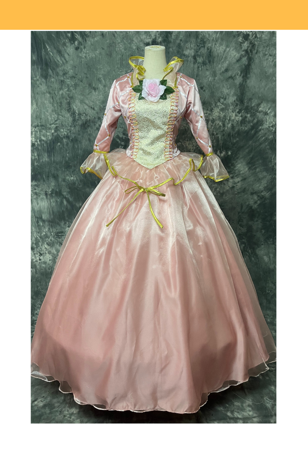 Cosrea Disney Barbie Light Pink With Tulle Overlayer Cosplay Costume