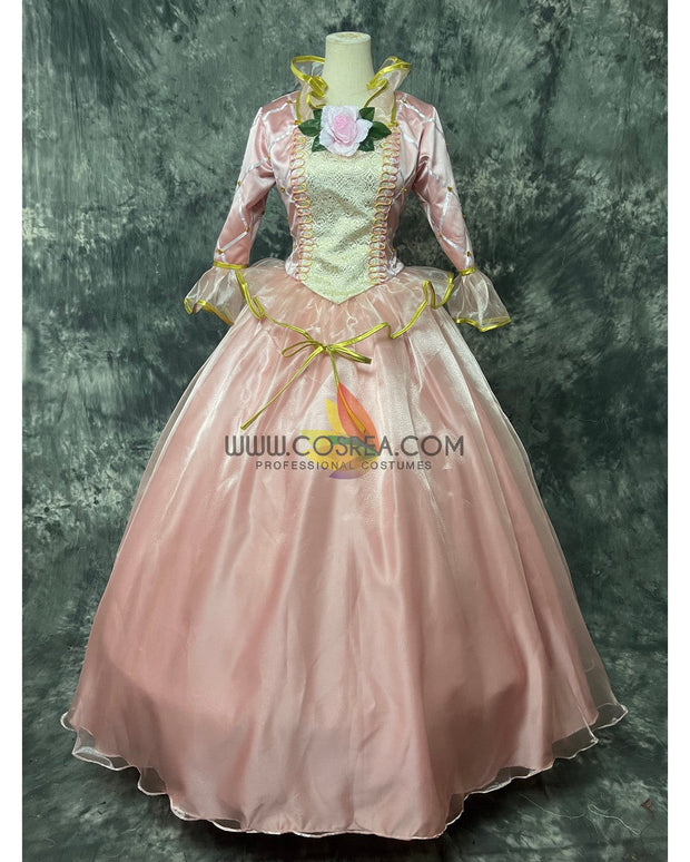 Cosrea Disney Barbie Light Pink With Tulle Overlayer Cosplay Costume