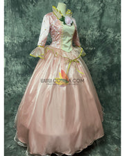 Cosrea Disney Barbie Light Pink With Tulle Overlayer Cosplay Costume