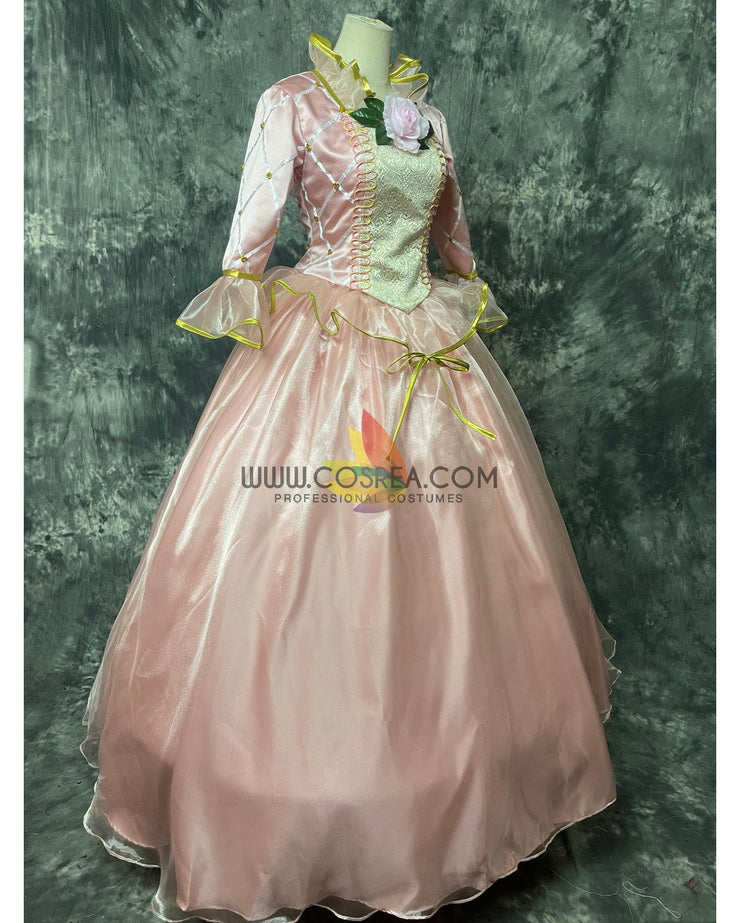 Cosrea Disney Barbie Light Pink With Tulle Overlayer Cosplay Costume