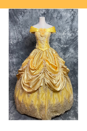 Cosrea Disney Beauty And Beast Belle With Embroidered Lace Cosplay Costume