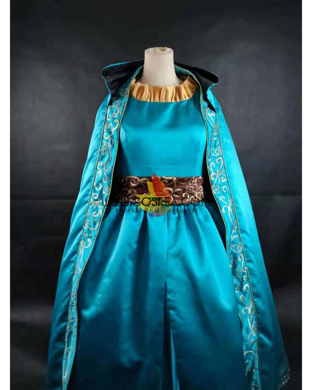 Brave Merida With Cloak Embroidered Cosplay Costume Without Boning / Traditional Lace Tie Brave Merida With Cloak Embroidered Cosplay Costume Without Boning / Traditional Lace Tie