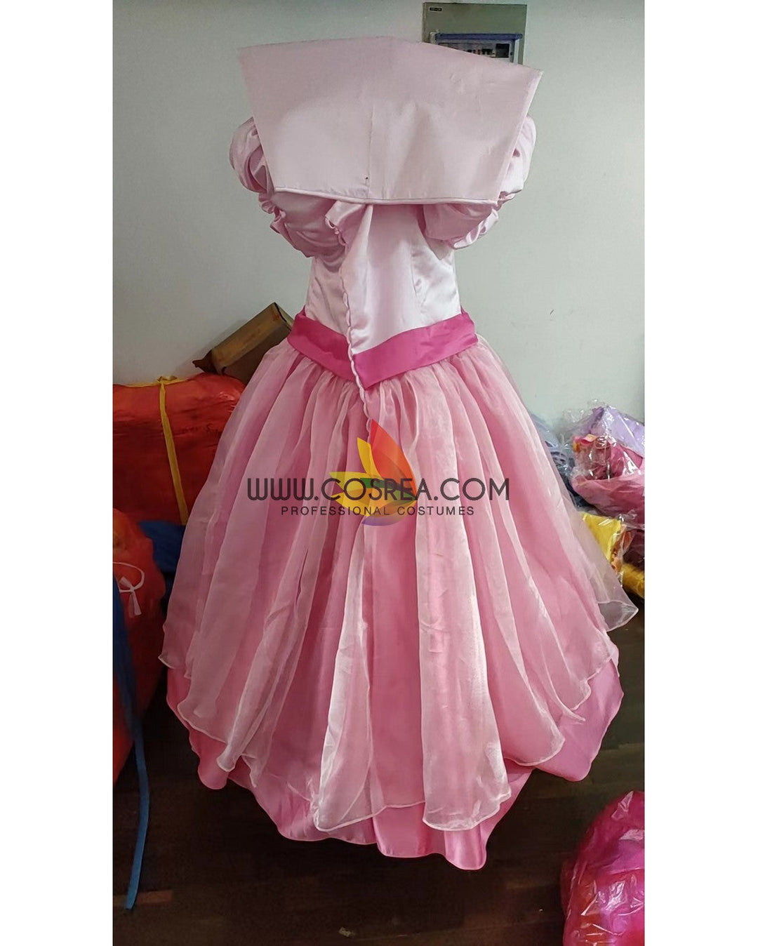 Charlotte La Bouff The Princess and The Frog Classic Satin Cosplay Costume with Boning / Traditional Lace Tie