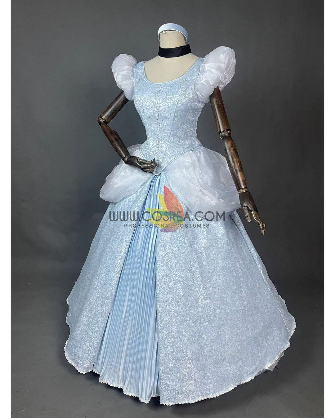 Princess Cinderella With Silver Embroidery Cosplay Costume Princess Cinderella With Silver Embroidery Cosplay Costume