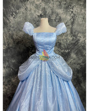 Cosrea Disney Cinderella With Silver Sequined Fabric Cosplay Costume