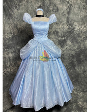 Cosrea Disney Cinderella With Silver Sequined Fabric Cosplay Costume