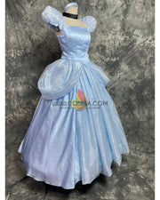 Cosrea Disney Cinderella With Silver Sequined Fabric Cosplay Costume