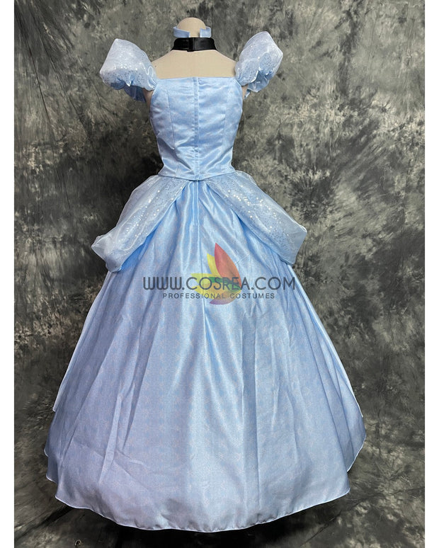 Cosrea Disney Cinderella With Silver Sequined Fabric Cosplay Costume