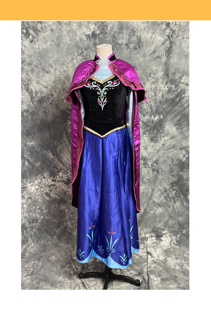 Cosrea Disney Frozen Anna Embroidered Winter Outfit In Satin Cosplay Costume