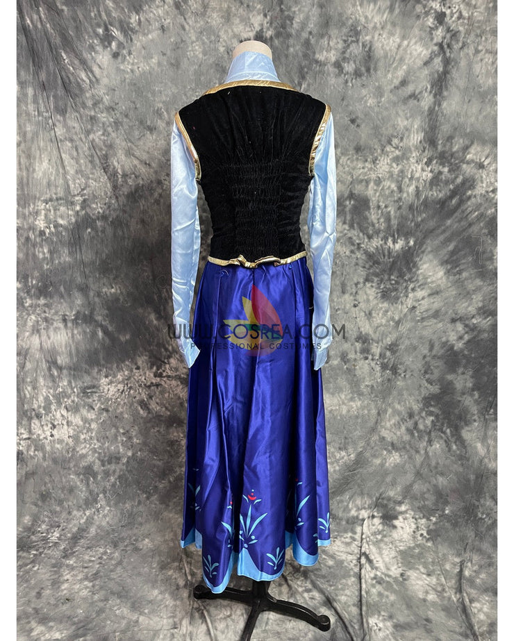 Cosrea Disney Frozen Anna Embroidered Winter Outfit In Satin Cosplay Costume