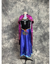 Cosrea Disney Frozen Anna Embroidered Winter Outfit In Satin Cosplay Costume