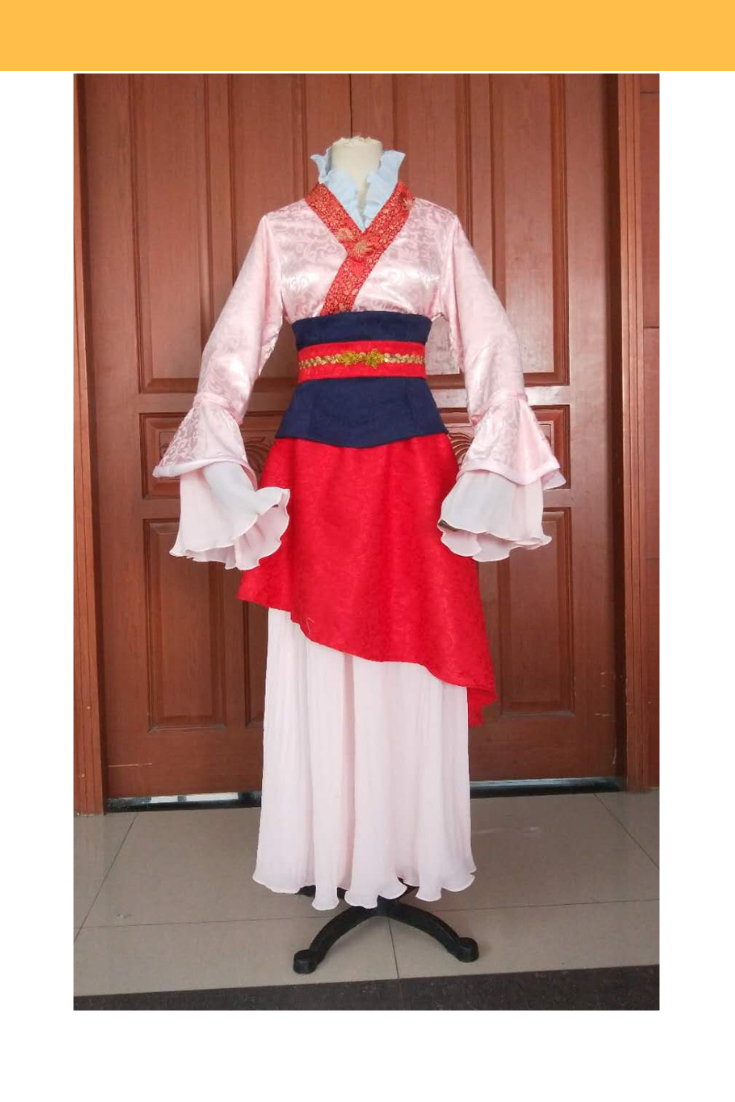 disney princess mulan dress Classic Brocade Satin Cosplay Costume golden trims and foil Size:Preemie US numeric Women's Maxi Dress Vintage LowStock:43692179947571