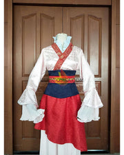 Cosrea Disney Mulan Classic Brocade Satin Cosplay Costume