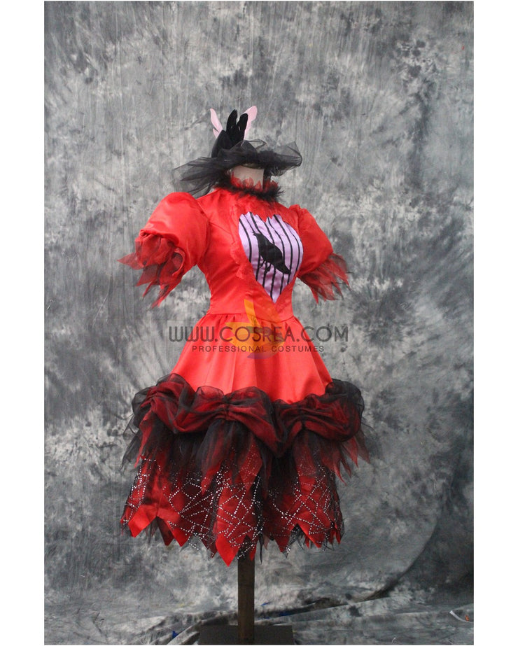 Disney Parade Red With Black Overlay Halloween Cosplay Costume Disney Parade Red With Black Overlay Halloween Cosplay Costume