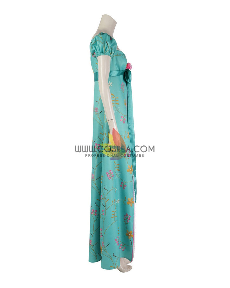 Cosrea Disney No Option Giselle Enchanted Teal Floral Cosplay Costume