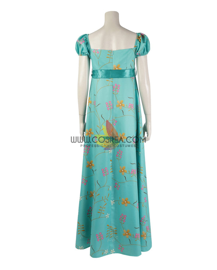 Cosrea Disney No Option Giselle Enchanted Teal Floral Cosplay Costume