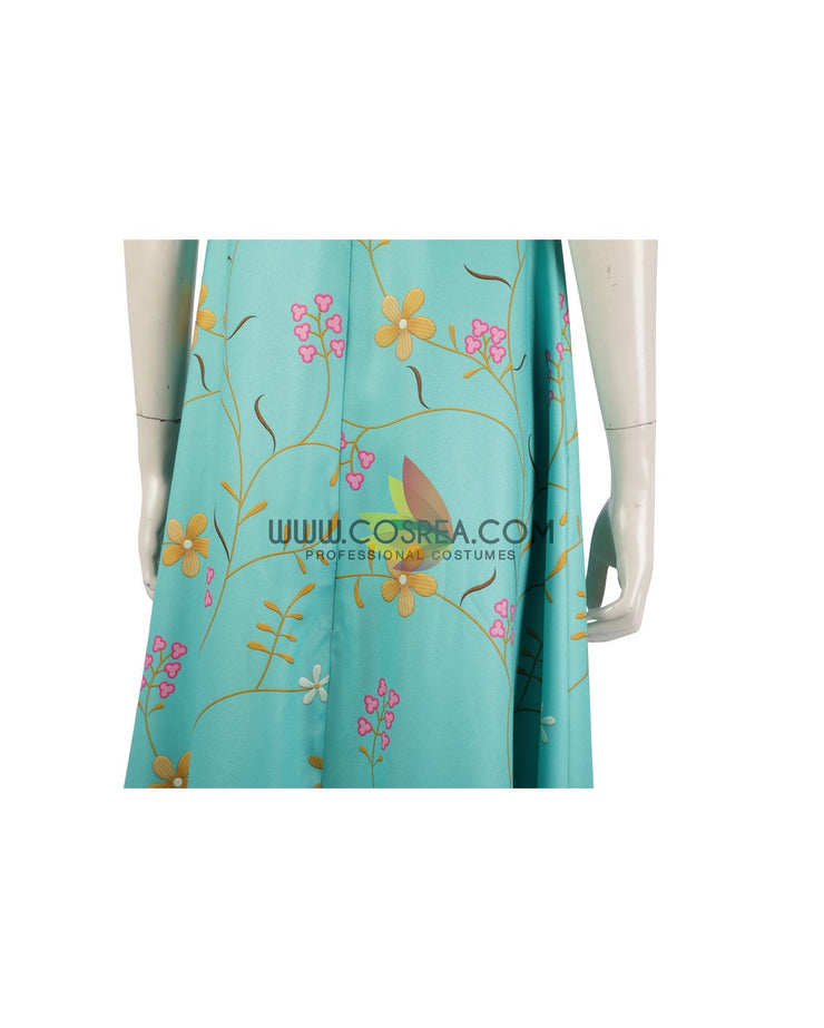 Cosrea Disney No Option Giselle Enchanted Teal Floral Cosplay Costume