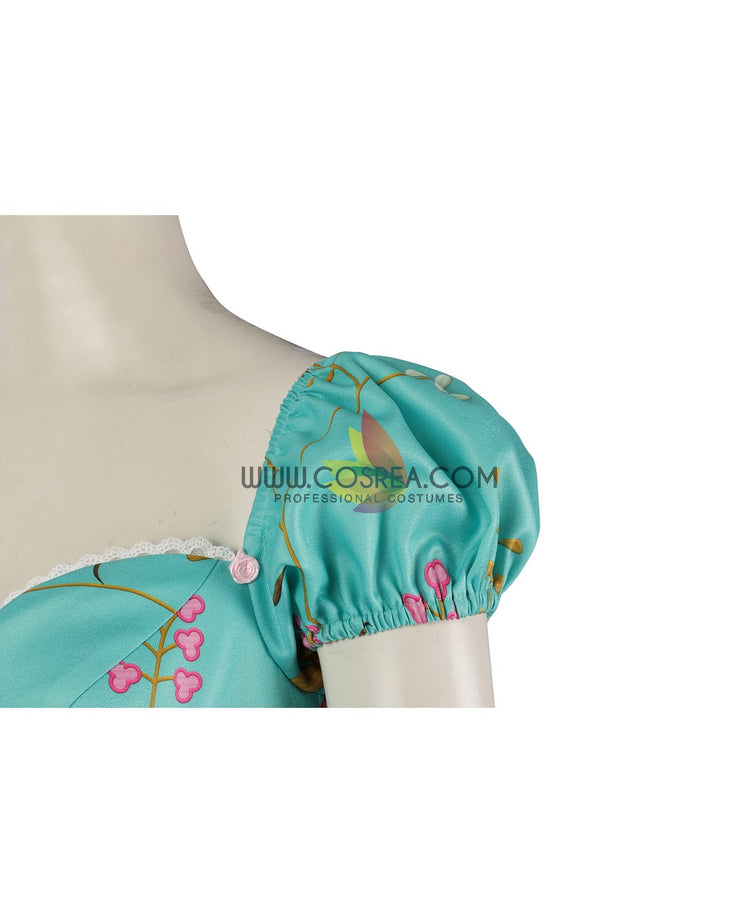 Cosrea Disney No Option Giselle Enchanted Teal Floral Cosplay Costume