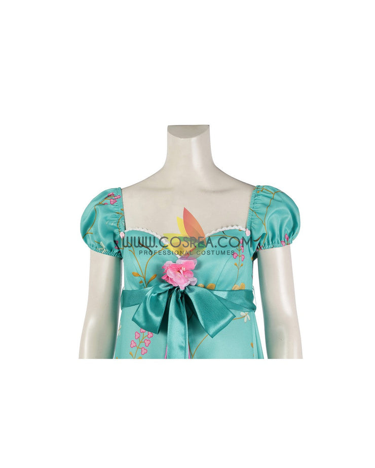 Cosrea Disney No Option Giselle Enchanted Teal Floral Cosplay Costume