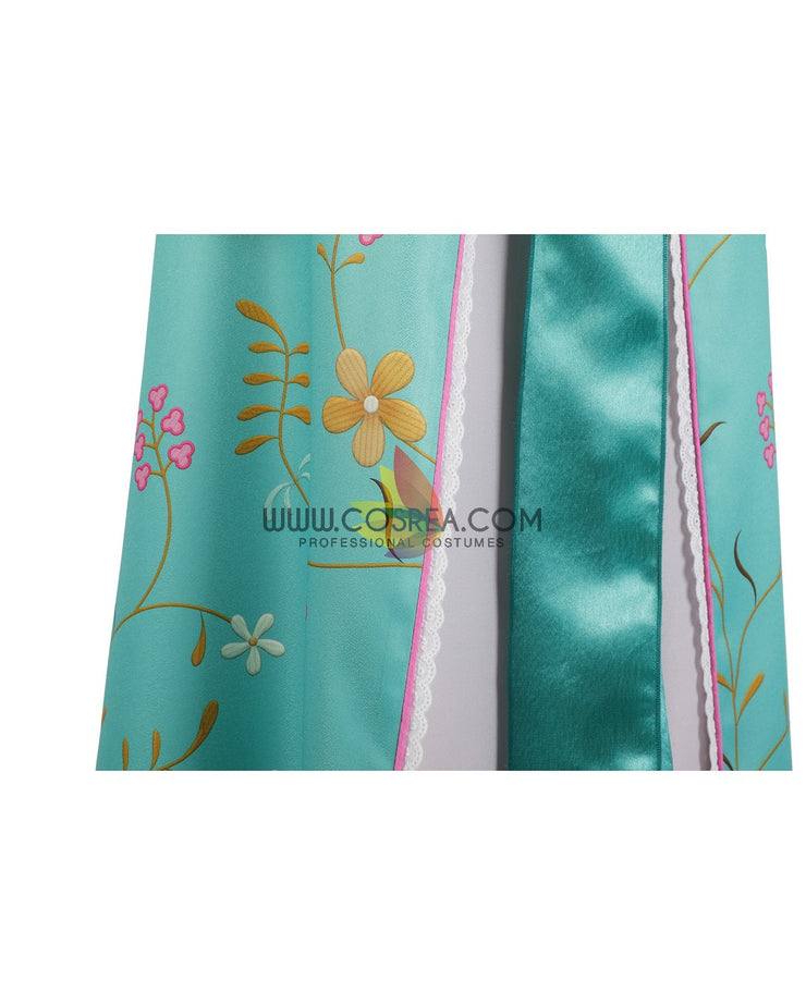 Cosrea Disney No Option Giselle Enchanted Teal Floral Cosplay Costume