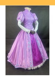Cosrea Disney Rapunzel Lilac Pink Floral Brocade Cosplay Costume