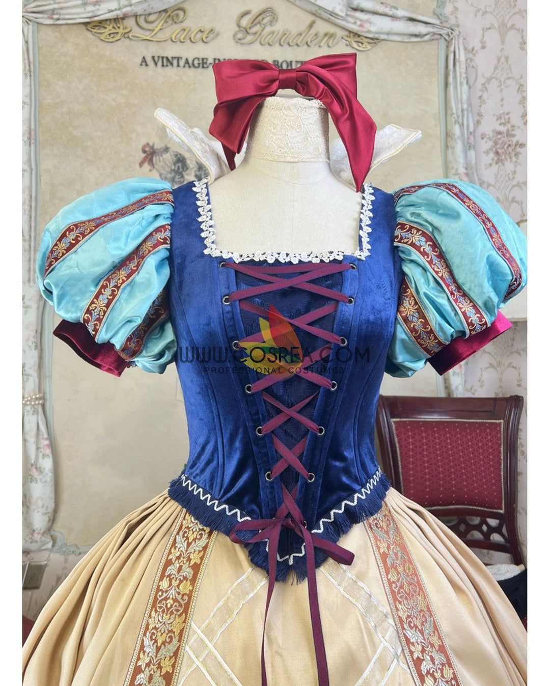 Princess Snow White With Custom Embroidered Trims Cosplay Costume - Cosrea Cosplay Princess Snow White With Custom Embroidered Trims Cosplay Costume - Cosrea Cosplay