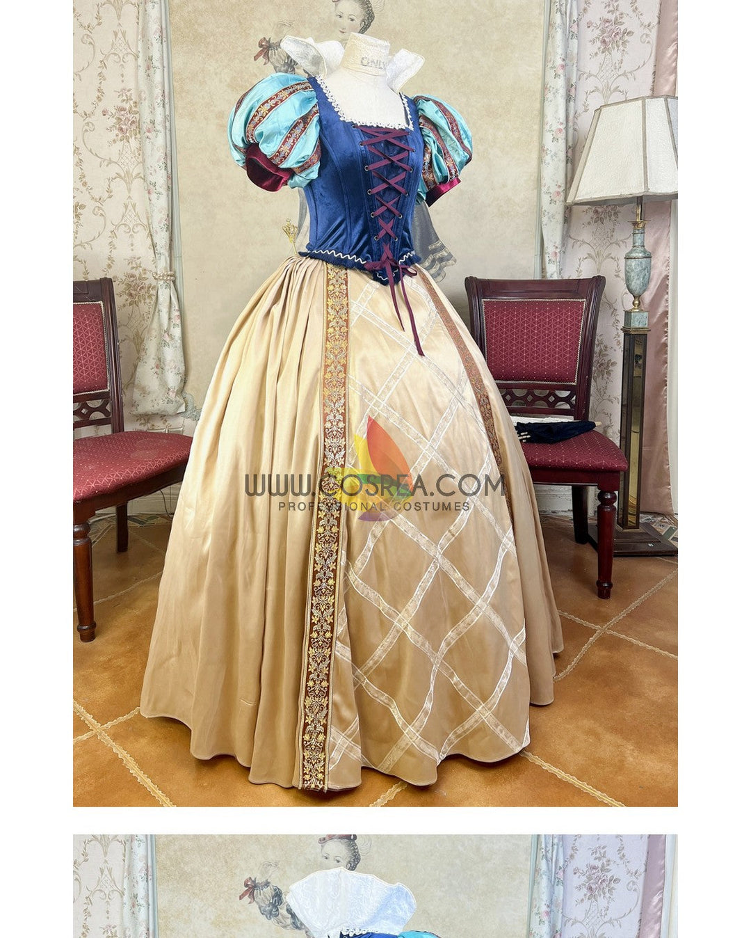 Princess Snow White With Custom Embroidered Trims Cosplay Costume Princess Snow White With Custom Embroidered Trims Cosplay Costume