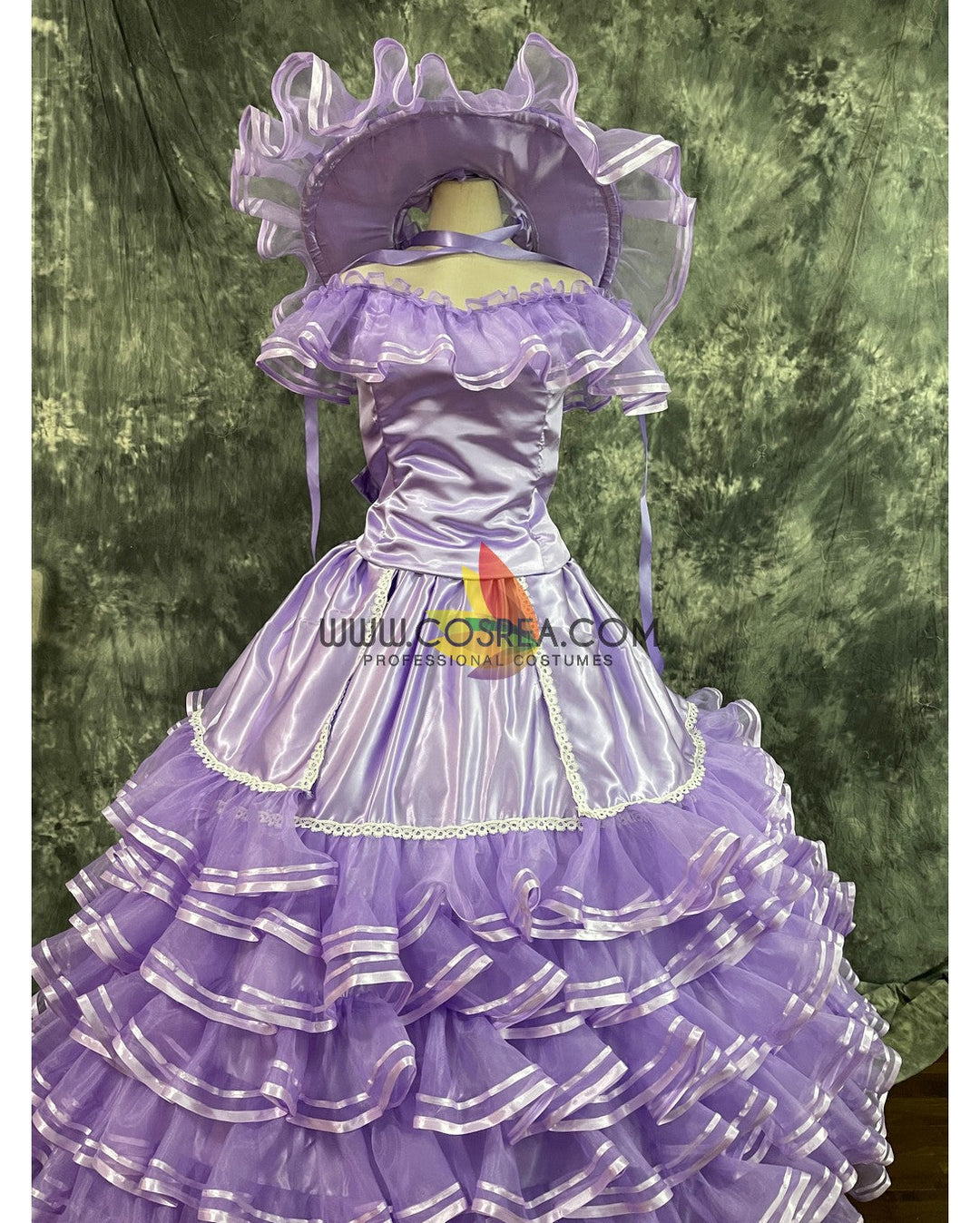 Trail Maid With Purple Organza Cosplay Costume Without Boning / Traditional Lace Tie