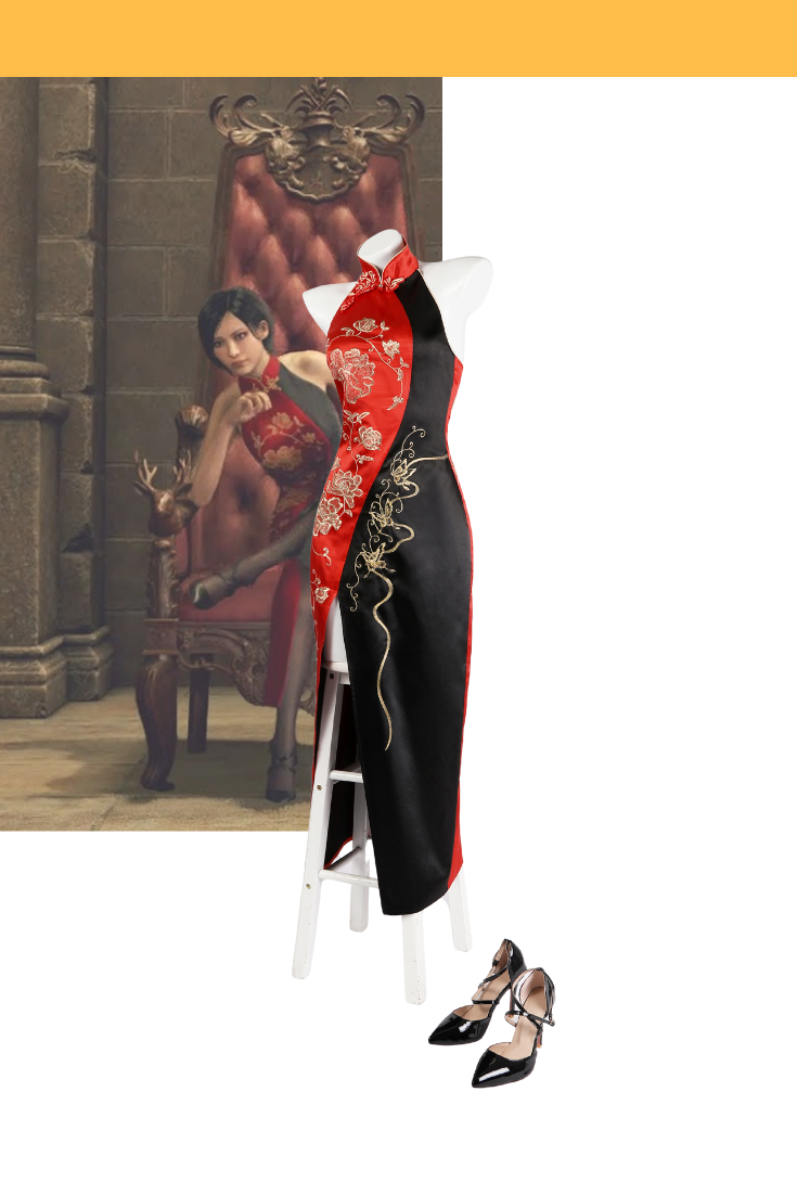 Ada Wong Bicolor Qipao Dress Resident Evil 4 Remake Cosplay Costume Ada Wong Bicolor Qipao Dress Resident Evil 4 Remake Cosplay Costume