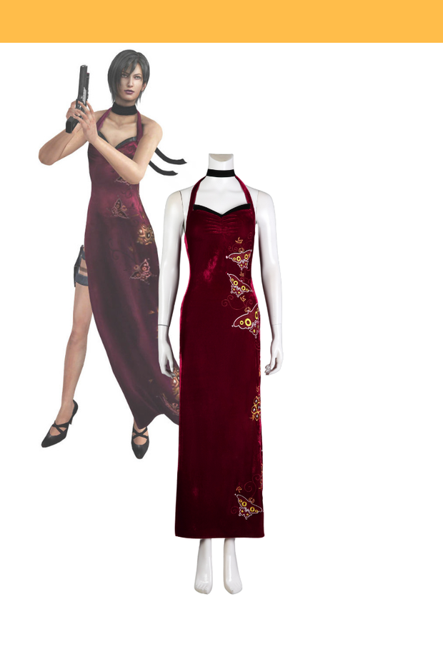 Cosrea Games Ada Wong Velvet Qipao Dress Resident Evil 4 Remake Cosplay Costume