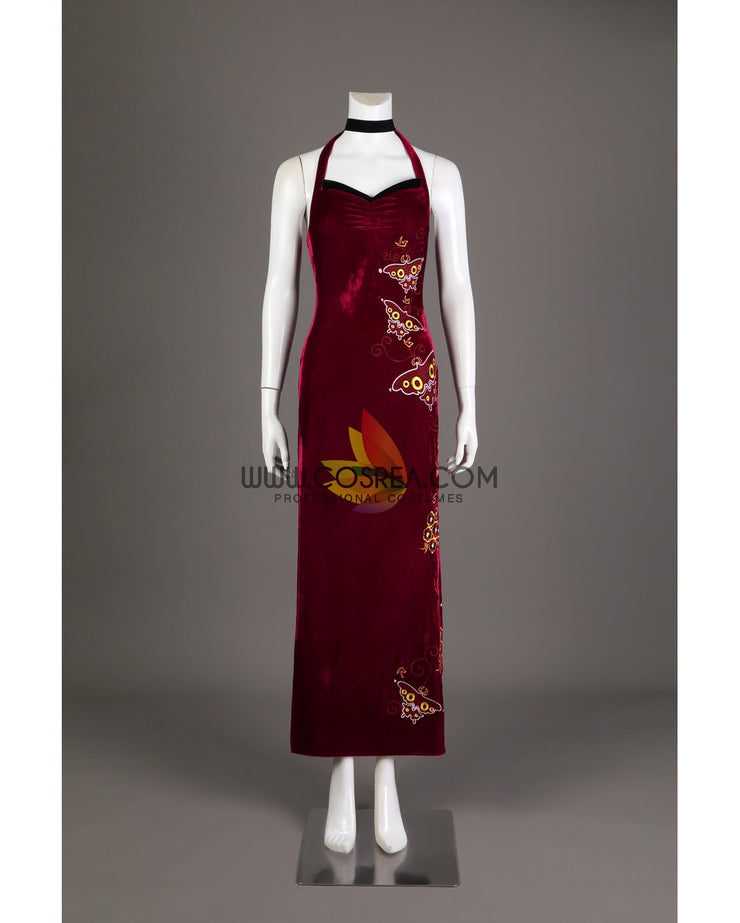 Cosrea Games Ada Wong Velvet Qipao Dress Resident Evil 4 Remake Cosplay Costume